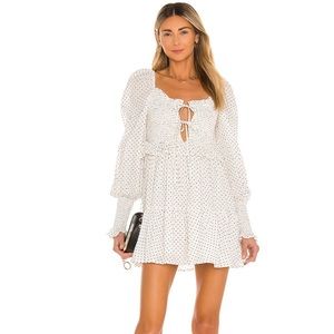 Revolve - Reese Smocked Dress in Cream